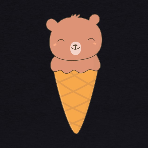 Kawaii Chocolate Bear Ice Cream T-Shirt by happinessinatee